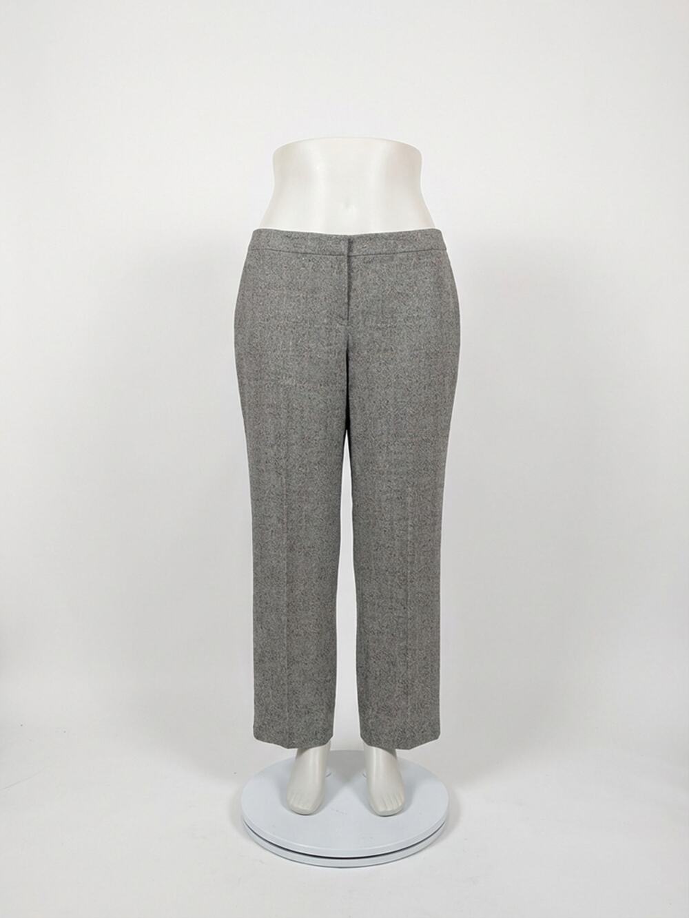 Bill Blass gray wool plaid trousers, size 14 Made in USA